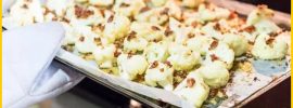 Garlic Parmesan cauliflower with bacon